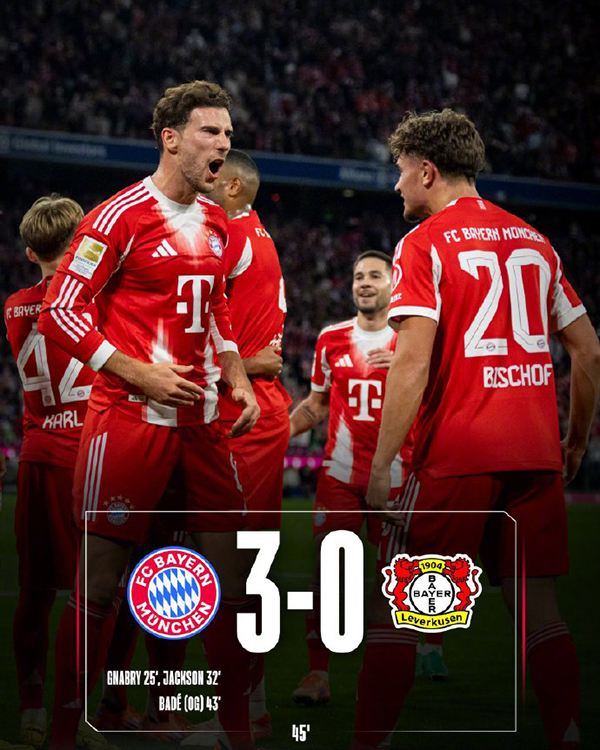 11月02日 德甲第9轮 拜仁慕尼黑vs勒沃库森 全场录像及集锦