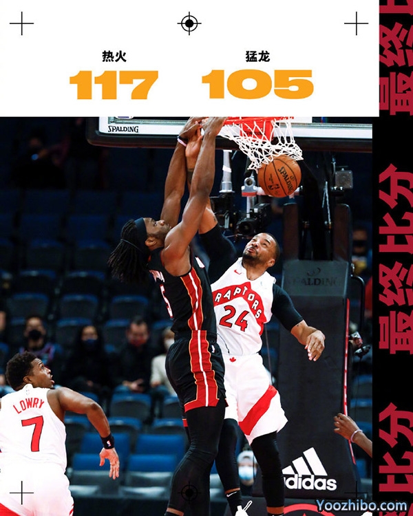 <a href=/lanqiu/suoyou/heat/ target=_blank class=infotextkey>热火</a>以117-105击败了<a href=/lanqiu/suoyou/raptors/ target=_blank class=infotextkey>猛龙</a>